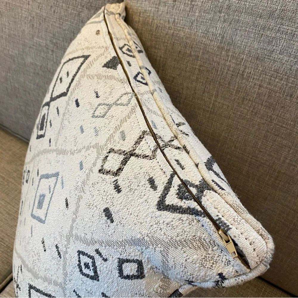 Throw Pillows Neutral Set Two Geometric Modern Tribal Woven Design